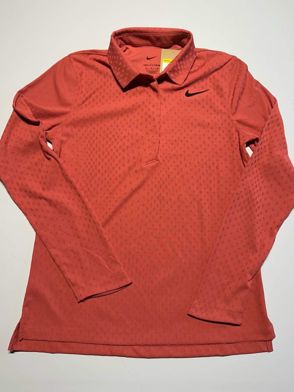 Nike Tour Women’s Small Dri-FIT ADV Long Sleeve Coral Golf Polo FV0277-655 NWT